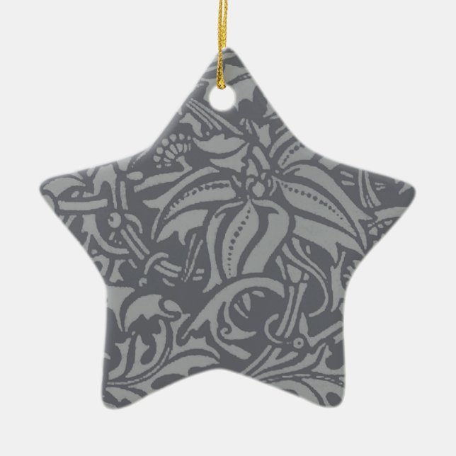 Scottish Thistle Knot William Morris Style Ceramic Ornament (Front)