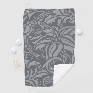 Scottish Thistle Knot William Morris Style Golf Towel