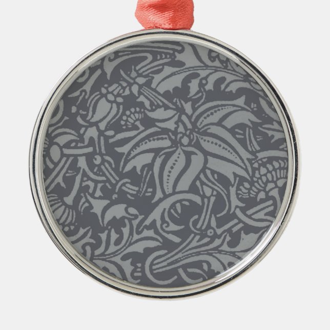 Scottish Thistle Knot William Morris Style Metal Ornament (Front)