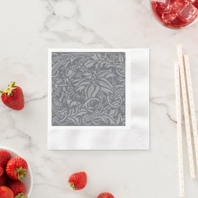 Scottish Thistle Knot William Morris Style Napkin (Insitu)