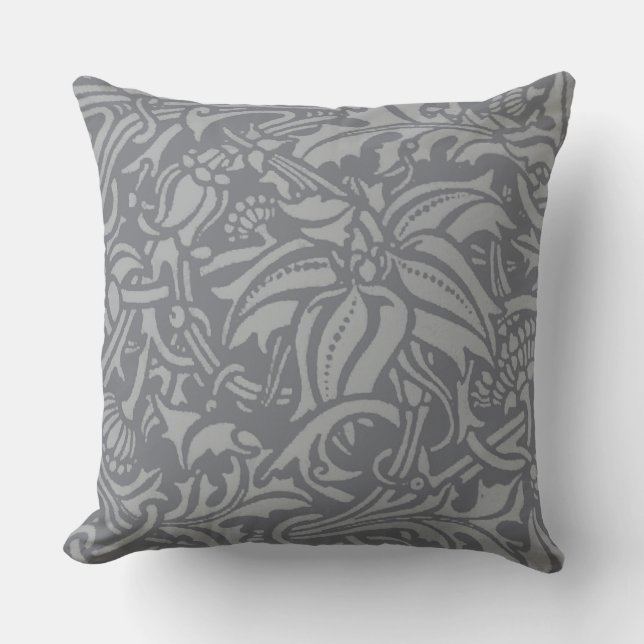 Scottish Thistle Knot William Morris Style Outdoor Pillow (Front)