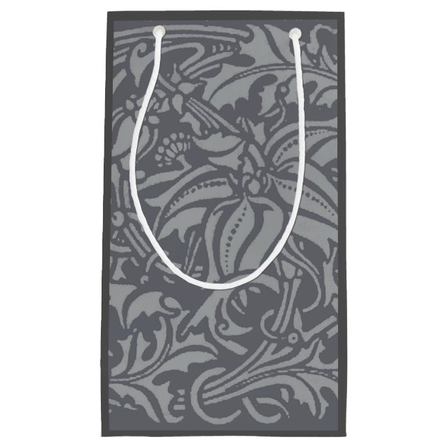 Scottish Thistle Knot William Morris Style Small Gift Bag (Front)