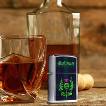 Scottish Thistle on Dark Tartan Custom Name