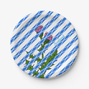 Scottish thistle paper plate