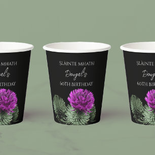 Scottish Thistle Personalized Birthday Paper Cups