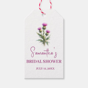 Scottish Thistle Purple Floral Bridal Shower Gift Tags
