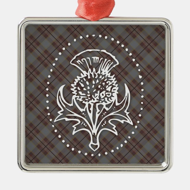 Scottish Thistle Square Ornament (Front)
