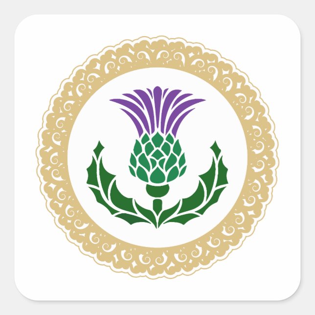 Scottish Thistle  Square Sticker (Front)