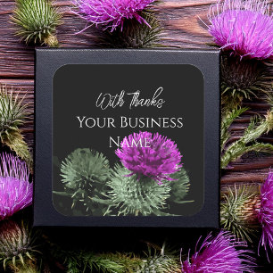 Scottish Thistle Thank You Square Sticker