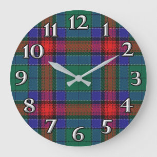 Scottish Time Accents Clan Jardine Tartan Large Clock