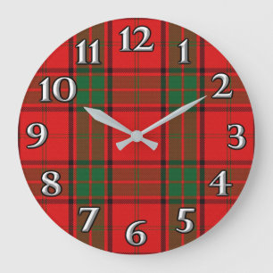 Scottish Time Accents Clan Maxwell Tartan Large Clock