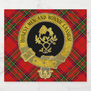 Scottish Toast Rose and thistle on tartan Beer Bottle Label
