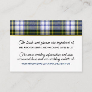 Scottish Wedding Gorden Dress Information Card