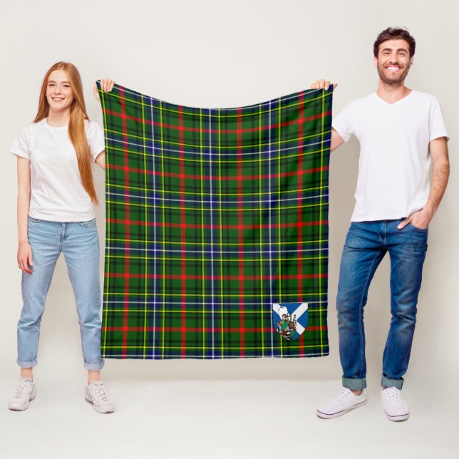 Scotts Bisset Pattern Tartan Plaid Fleece Blanket (In Situ)