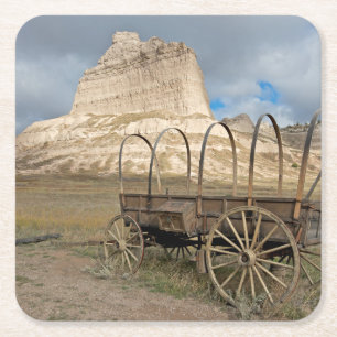 Scott's Bluff in present day Nebraska Square Paper Coaster