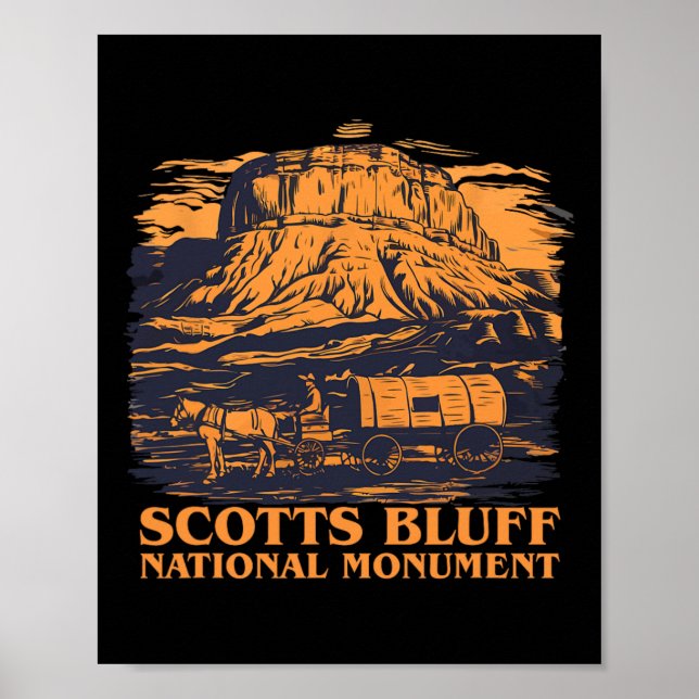 Scotts Bluff National Monument Horse Cart Outfit  Poster (Front)