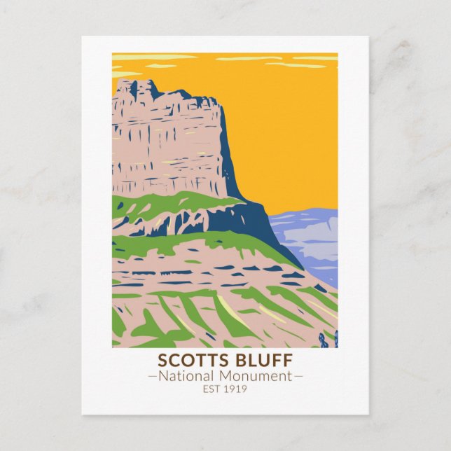 Scotts Bluff National Monument Nebraska Vintage Postcard (Front)