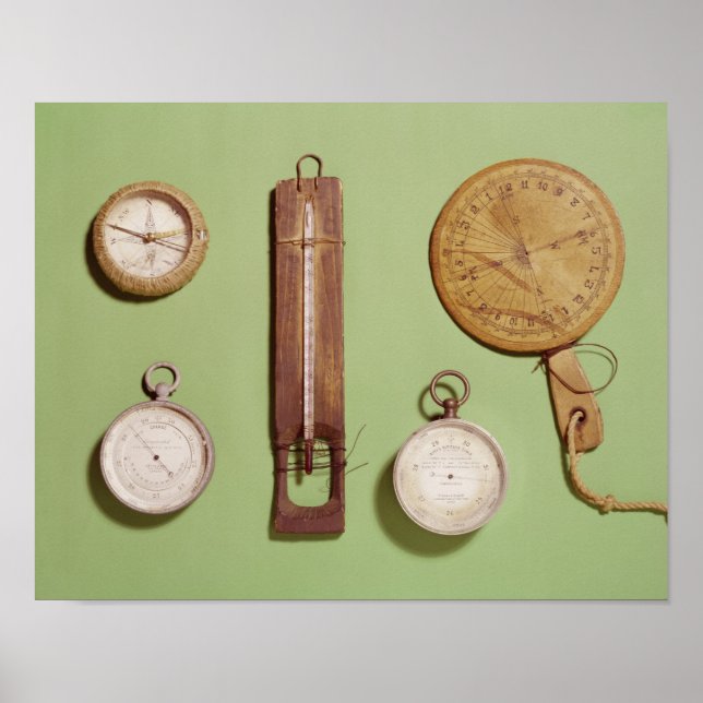 Scott's compass, thermometer, sundial, poster (Front)