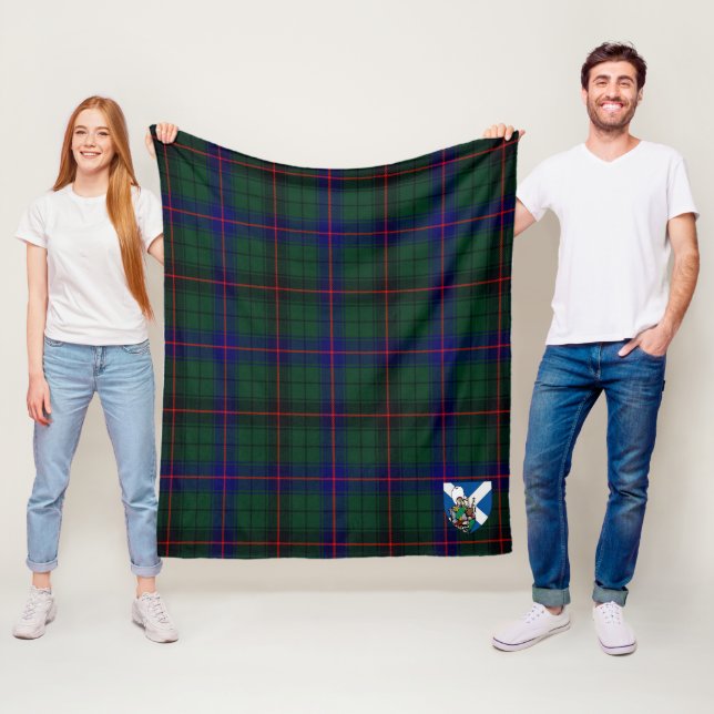 Scotts Davidson Modern Tartan Plaid Fleece Blanket (In Situ)