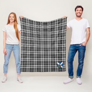 Scotts Drummond Grey Tartan Plaid Fleece Blanket