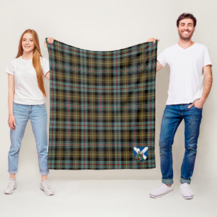 Scotts Farquharson Weathered Tartan Plaid Fleece Blanket