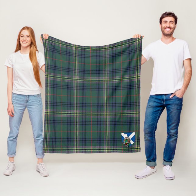 Scotts Kennedy Modern Tartan Plaid Fleece Blanket (In Situ)
