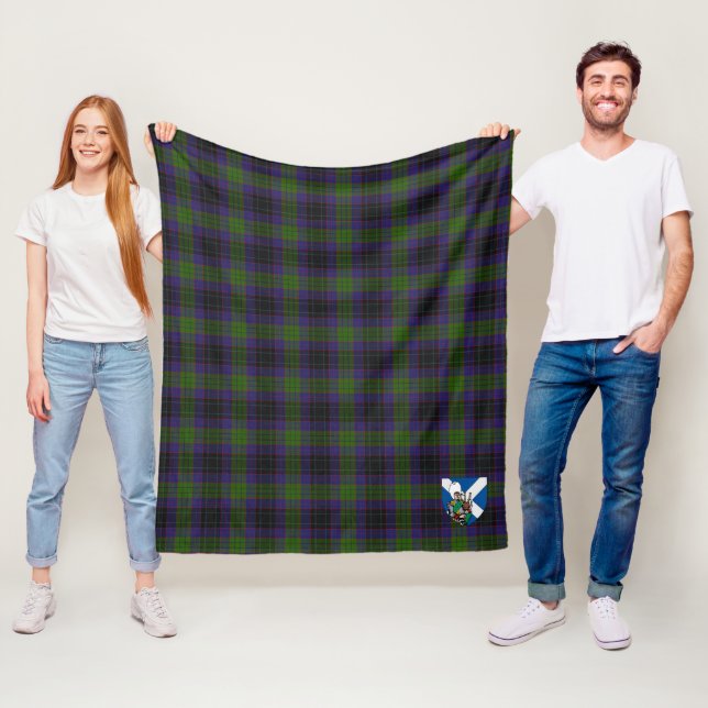 Scotts Lumsden Hunting Tartan Plaid Fleece Blanket (In Situ)