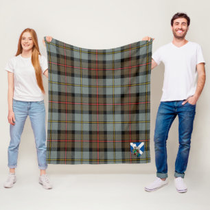 Scotts MacLeod Of Harris Weathered Tartan Plaid Fleece Blanket