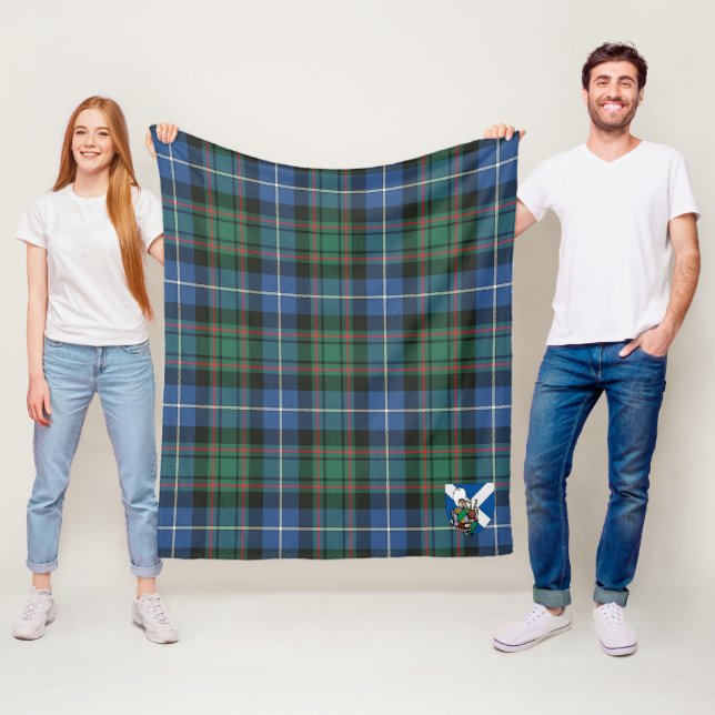 Scotts MacRae Hunting Ancient Tartan Plaid Fleece Blanket (In Situ)