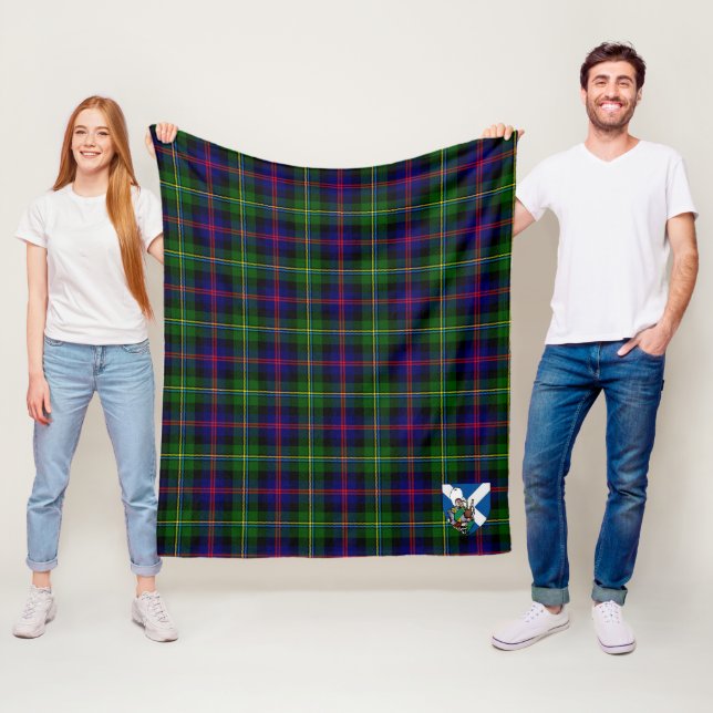 Scotts Malcolm Moderm Tartan Plaid Fleece Blanket (In Situ)