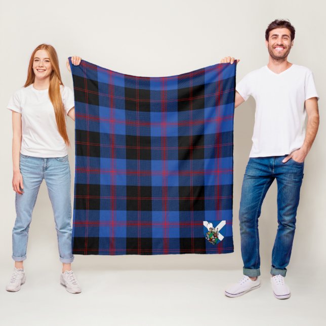 Scotts Maule Modem Tartan Plaid Fleece Blanket (In Situ)