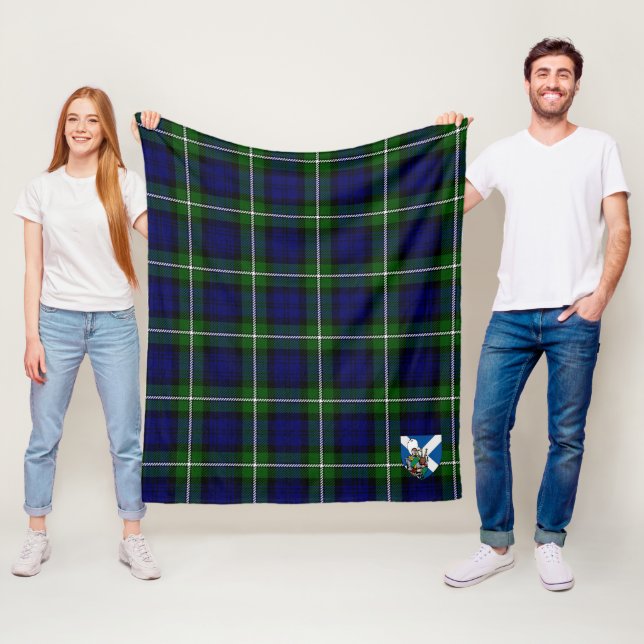 Scotts Meldrum Forbes Tartan Plaid Fleece Blanket (In Situ)