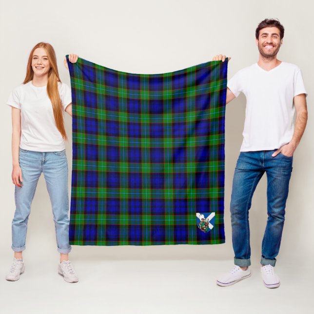 Scotts Sempill Modern Tartan Plaid Fleece Blanket (In Situ)
