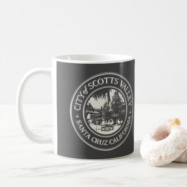 SCOTTS VALLEY - SANTA CRUZ CALIFORNIA COFFEE MUG (With Donut)