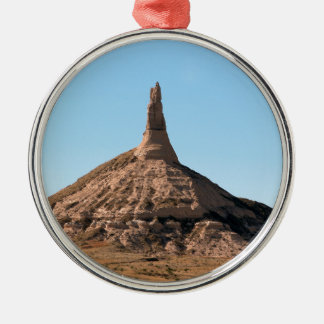 Scottsbluff Nebraska Chimney Rock Spire Metal Ornament