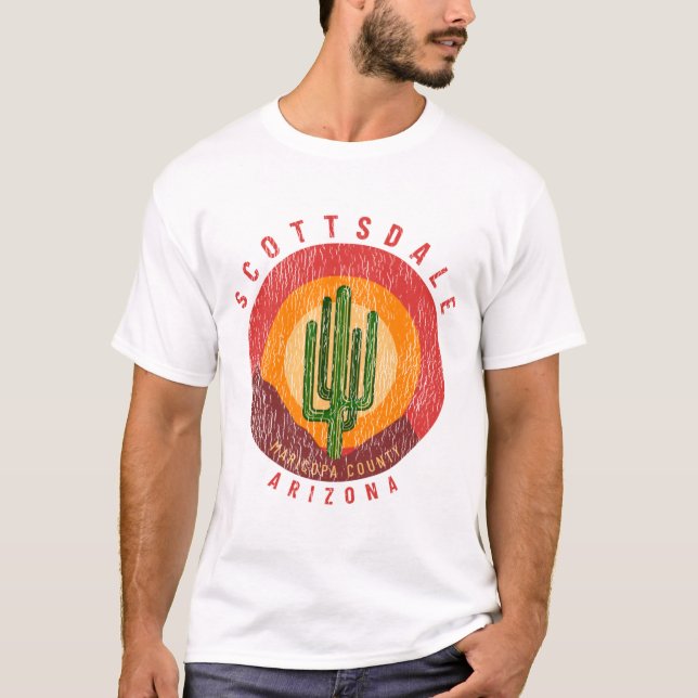 Scottsdale Arizona Cactus Mountains T-Shirt (Front)