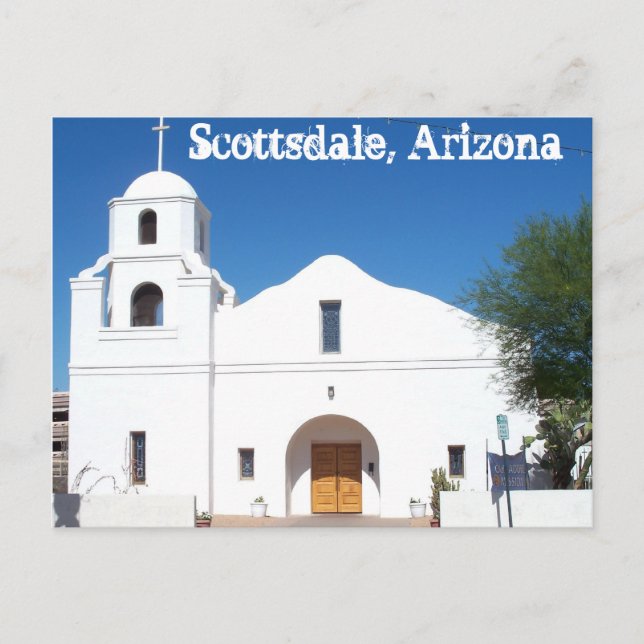 Scottsdale Arizona Old Mission Postcard West US (Front)