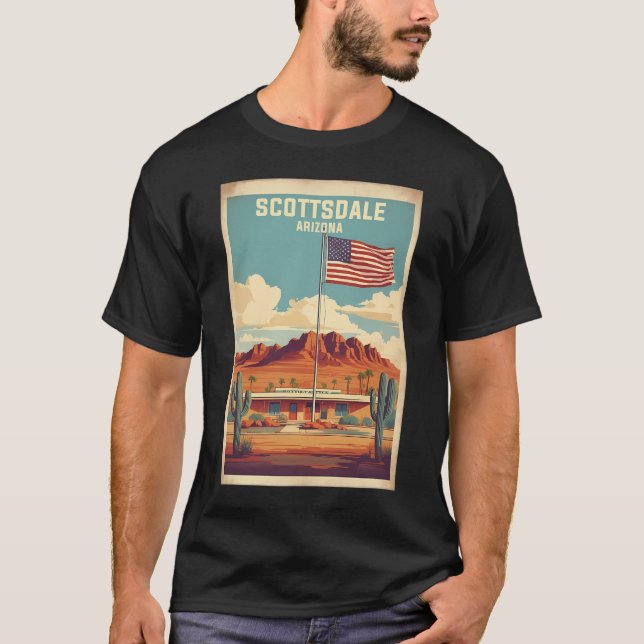 Scottsdale Arizona Usa Vintage Travel Tourism   T-Shirt (Front)