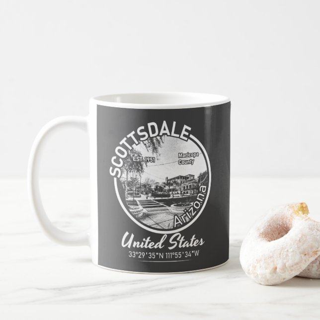 SCOTTSDALE - ARIZONA VINTAGE COFFEE MUG (With Donut)