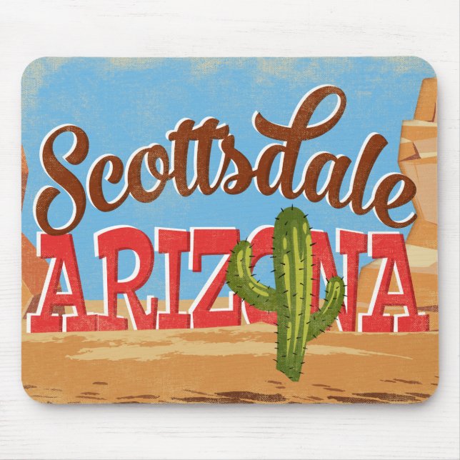 Scottsdale Arizona Vintage Travel Mouse Pad (Front)