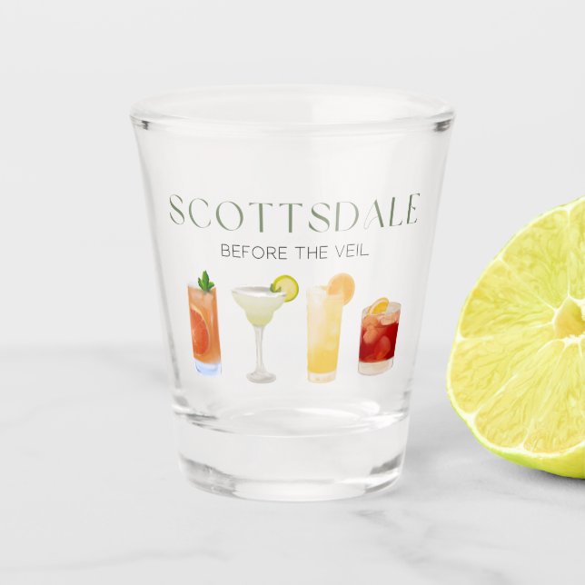 Scottsdale Bachelorette Party Shot Glass (Front)