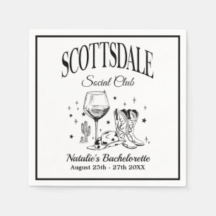 Scottsdale Bachelorette Party Vintage Black Paper Napkin