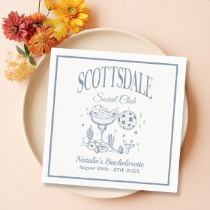 Scottsdale Bachelorette Party Vintage Black Paper Napkin