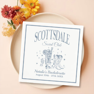 Scottsdale Bachelorette Party Vintage Black Paper Napkin