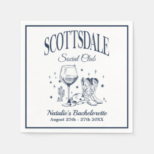 Scottsdale Bachelorette Party Vintage Grey Paper Napkin