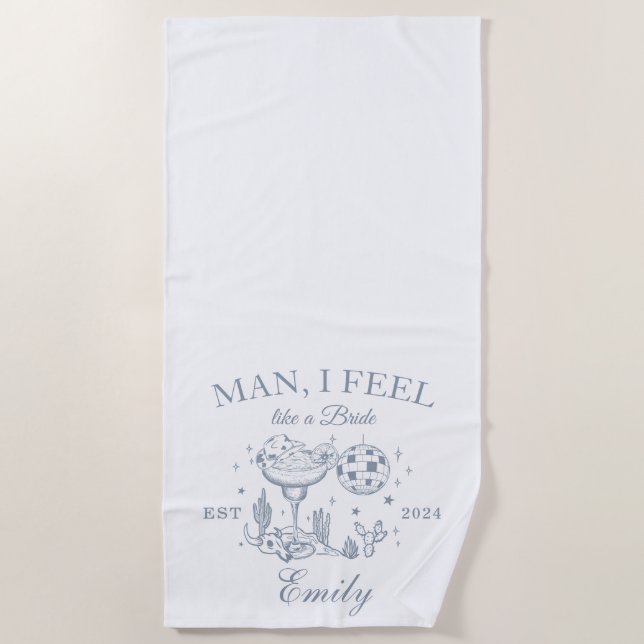 Scottsdale Bachelorette Retro Modern Beach Towel (Front)