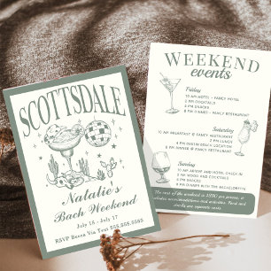Scottsdale Bachelorette Social Cocktail Itinerary Invitation