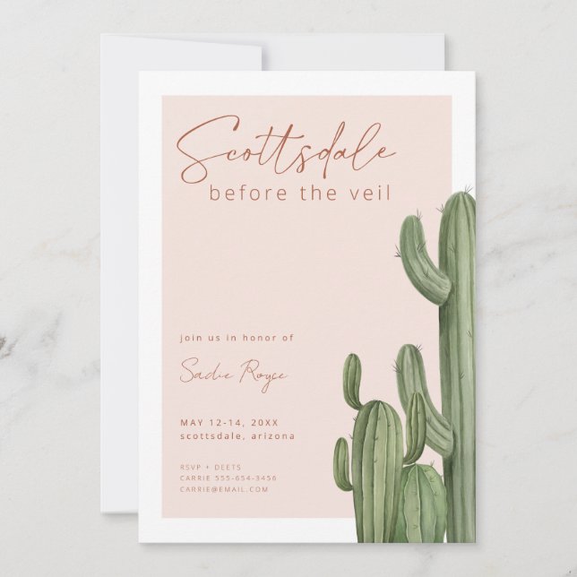 Scottsdale Bachelorette Weekend Invitation (Front)