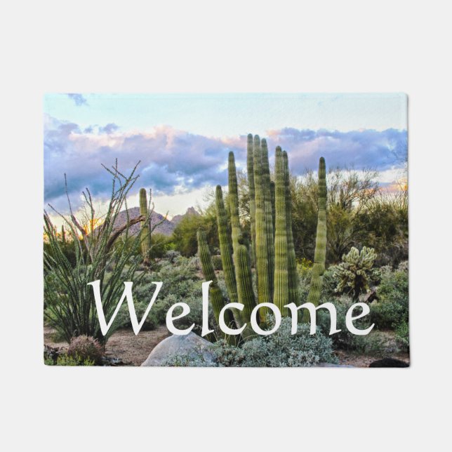 Scottsdale Succulent Sunset, welcome Doormat (Front)