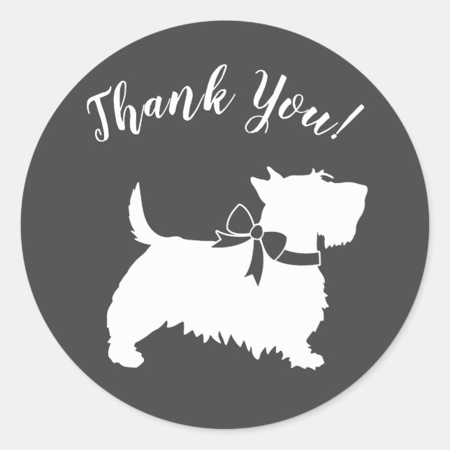 Scotty Dog Baby Shower Classic Round Sticker (Front)